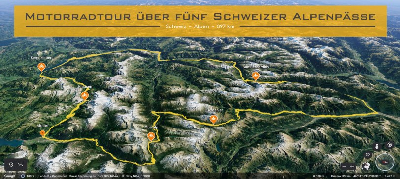 Motorradtour ueber fuenf Schweizer Alpenpaesse