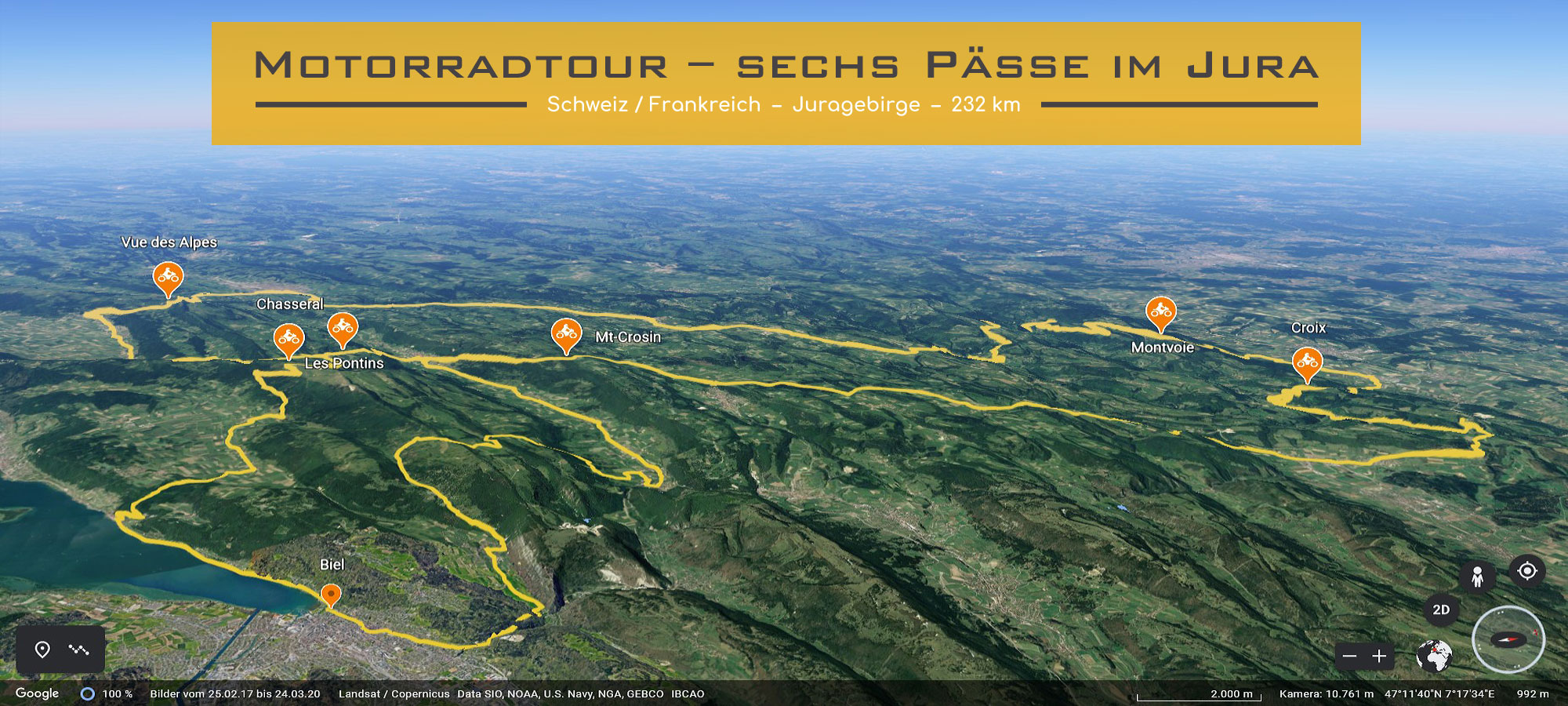 Motorradtour – sechs Paesse im Jura