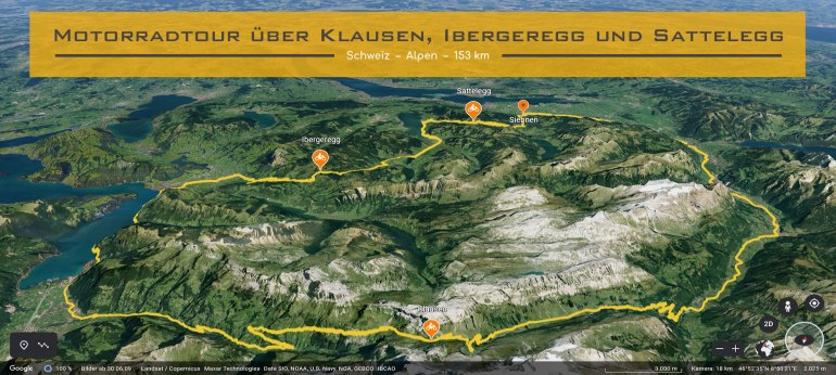 Motorradtour ueber Klausen, Ibergeregg und Sattelegg