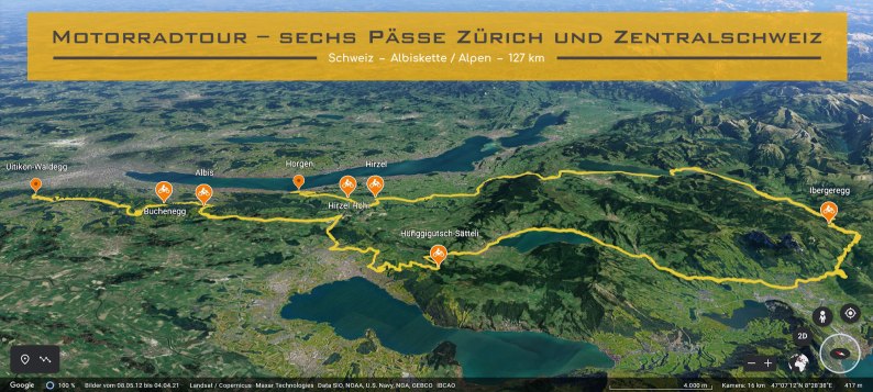 Motorradtour – sechs Paesse Zuerich und Zentralschweiz