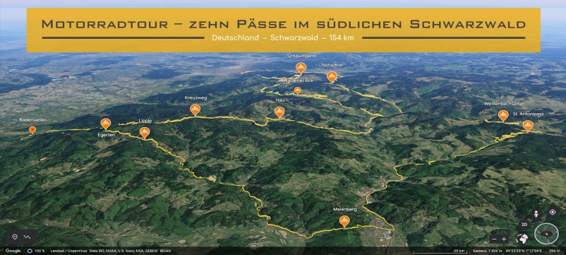 Motorradtour – zehn Paesse im suedlichen Schwarzwald