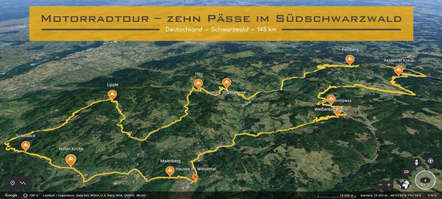 Motorradtour – zehn Paesse im Suedschwarzwald