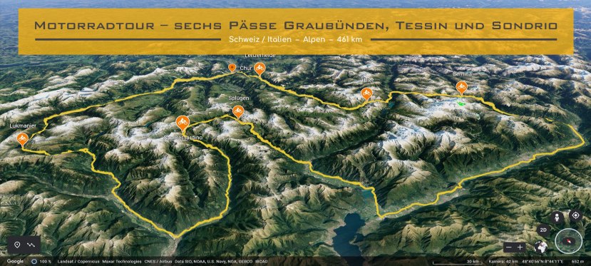 Motorradtour – sechs Paesse Graubuenden, Tessin und Sondrio