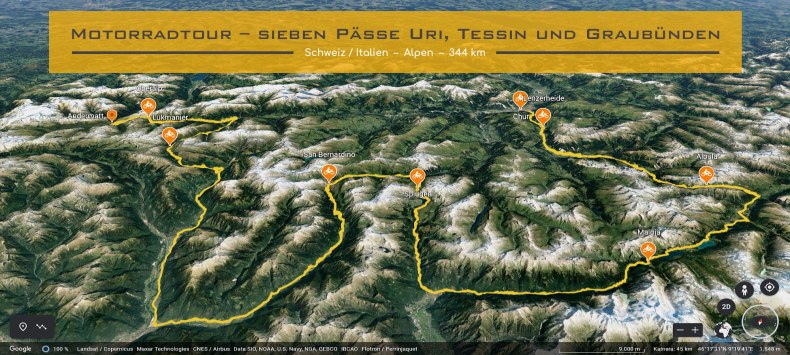 Motorradtour – sieben Paesse Uri, Tessin und Graubuenden