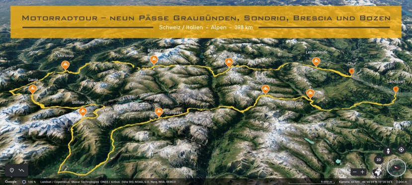 Motorradtour – neun Paesse Graubuenden, Sondrio, Brescia und Bozen