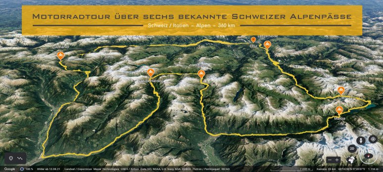 Motorradtour ueber sechs bekannte Schweizer Alpenpaesse