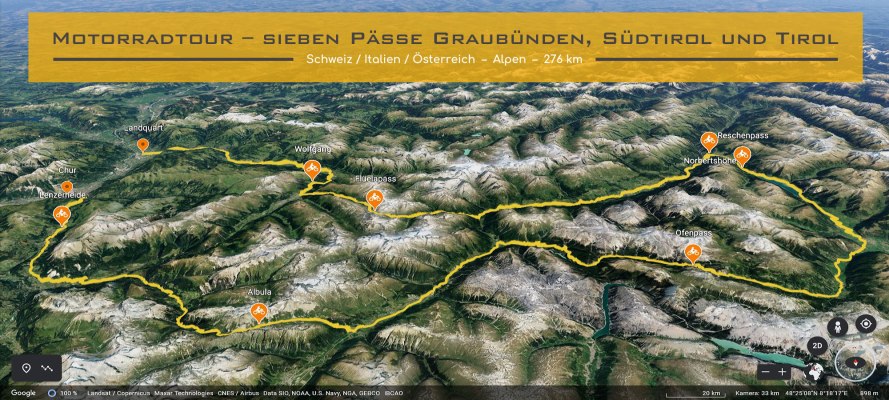 Motorradtour – sieben Paesse Graubuenden, Suedtirol und Tirol