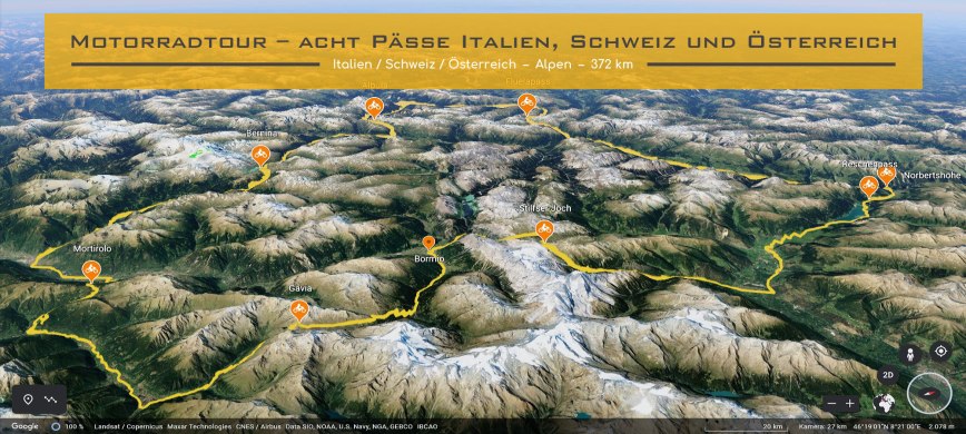 Motorradtour – acht Paesse Italien, Schweiz und Oesterreich