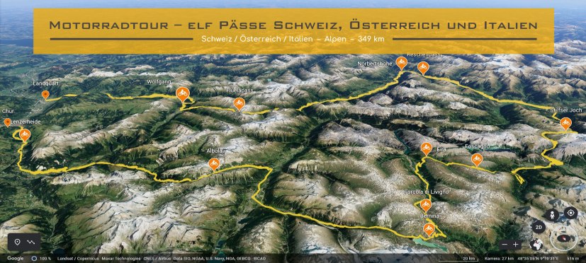 Motorradtour – elf Paesse Schweiz, Oesterreich und Italien