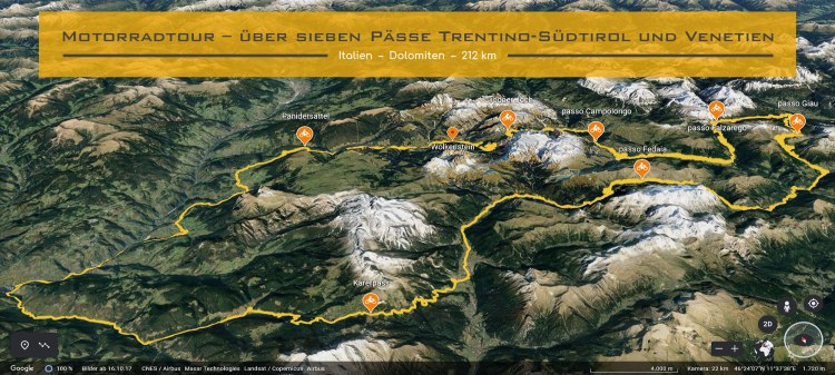 Motorradtour – ueber sieben Paesse Trentino-Suedtirol und Venetien und Venetien