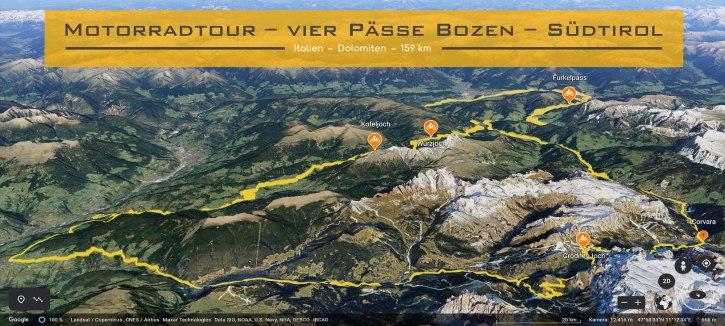 Motorradtour – vier Paesse Bozen – Suedtirol