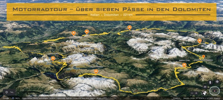 Motorradtour – ueber sieben Paesse in den Dolomiten