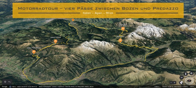 Motorradtour – vier Paesse zwischen Bozen und Predazzo